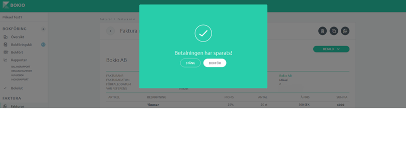 Bekräftelse av betalning