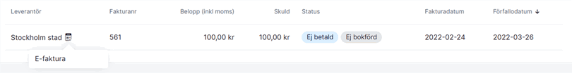 E-faktura leverantörsfakturor