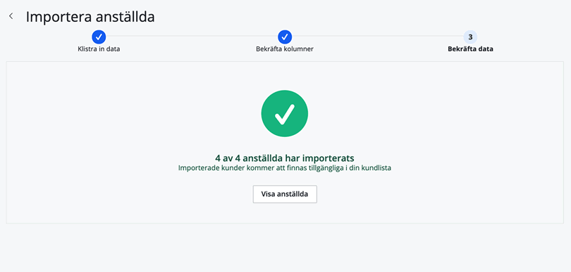 Import anställda Klar
