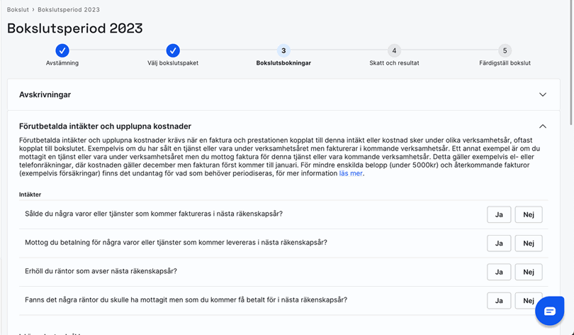 Gör du ditt bokslut i Bokio kan du hantera olika periodiseringar