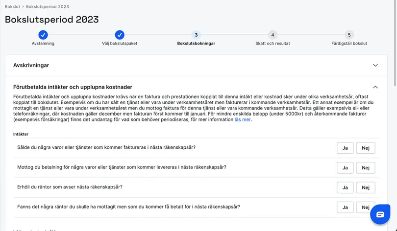 Gör du ditt bokslut i Bokio kan du hantera olika periodiseringar