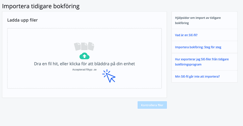 Klicka på att ladda upp filer