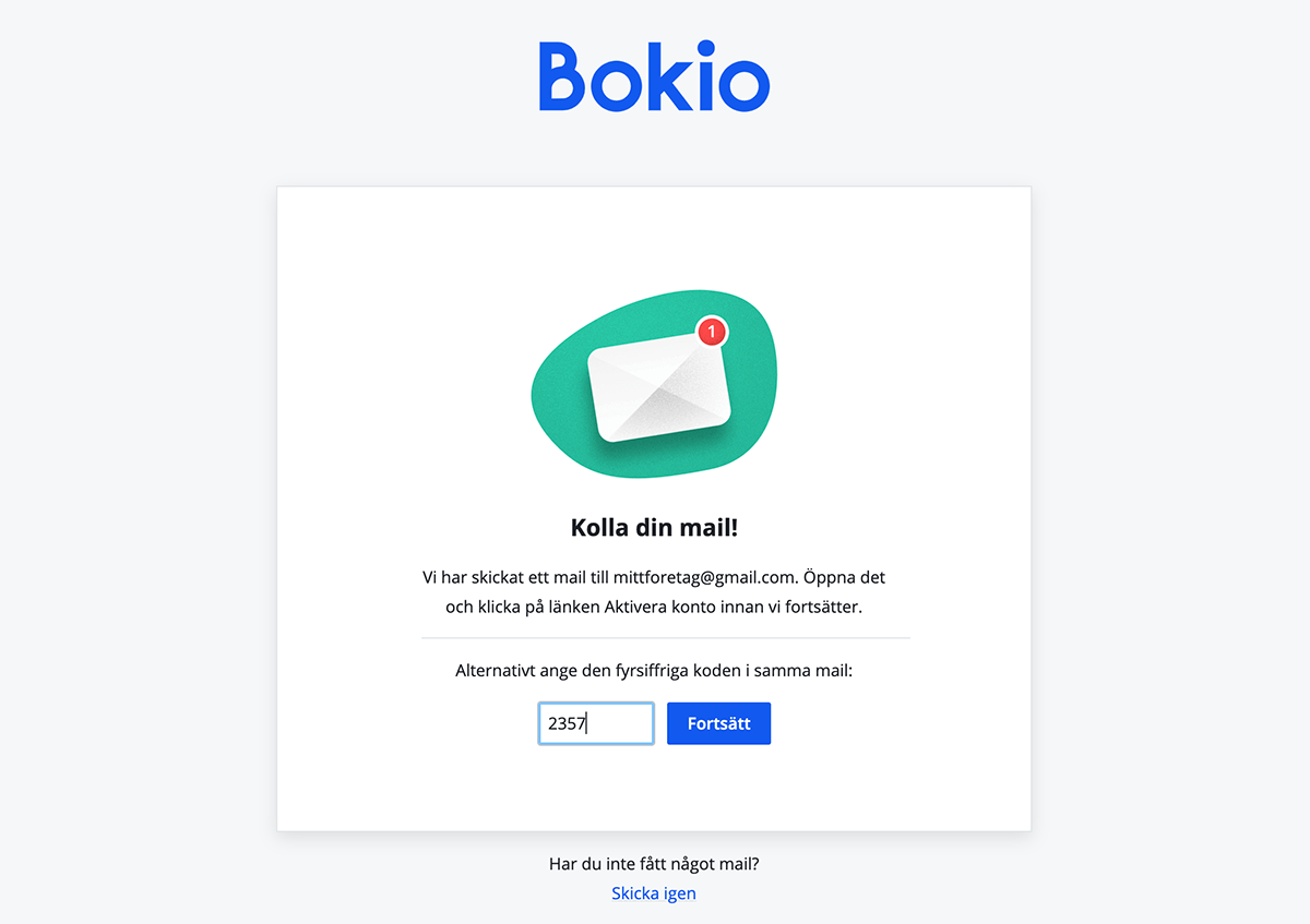 Fyll i aktiveringskoden