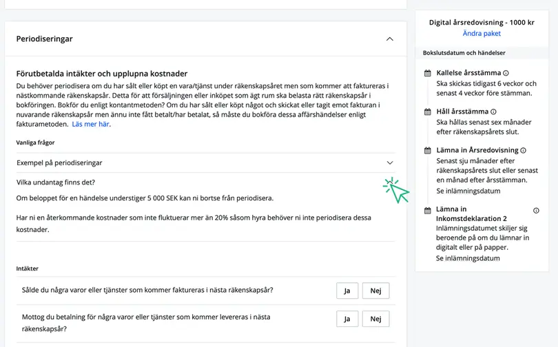 Klicka på dropdown för att läsa mer om periodisering