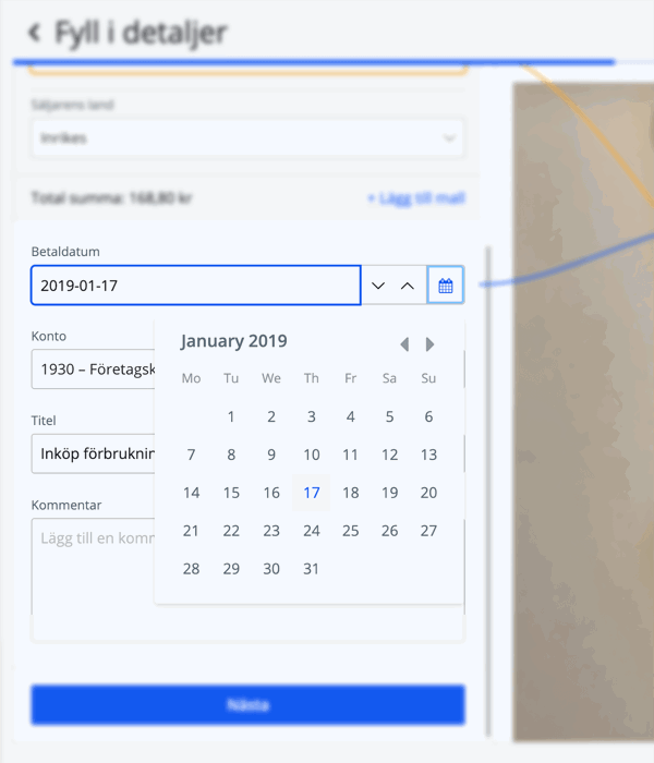 Välj betaldatum