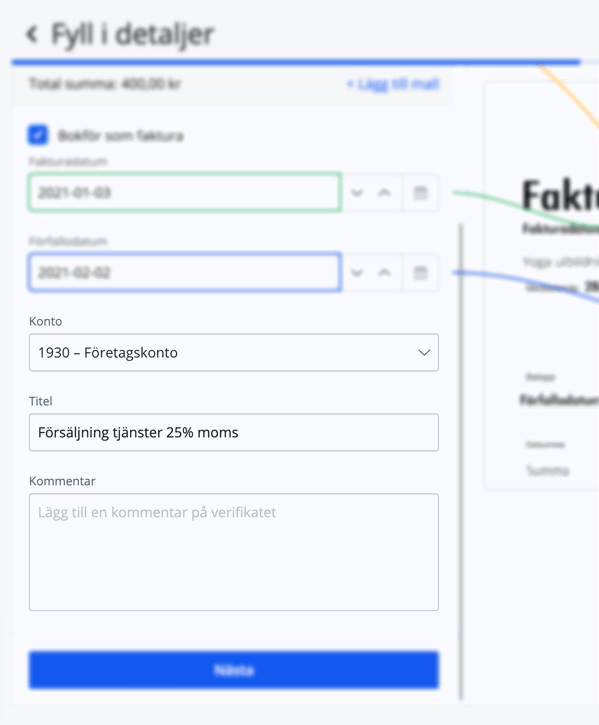 Betalkonto, titel och kommentar