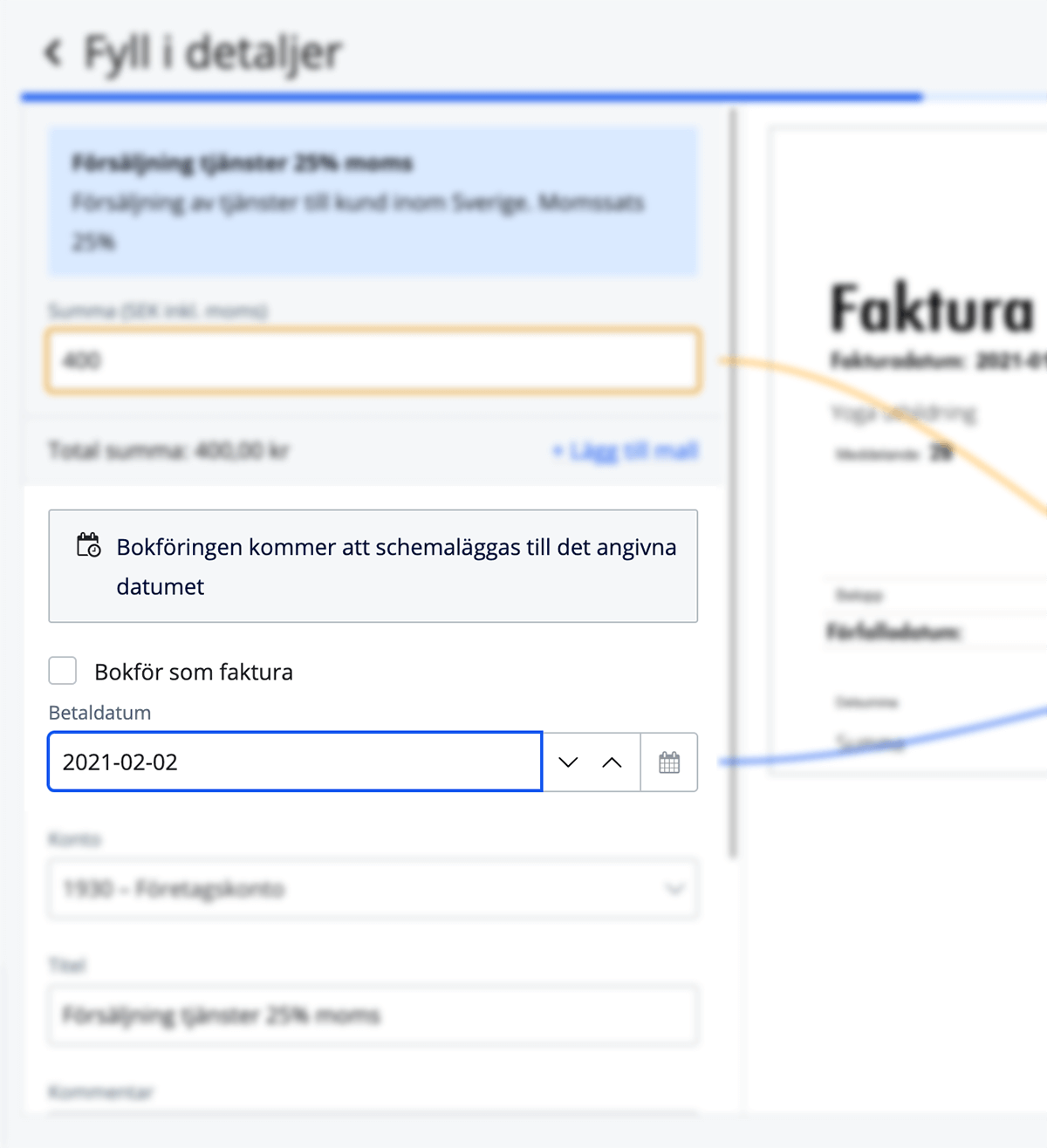 Betaldatum för kvitto