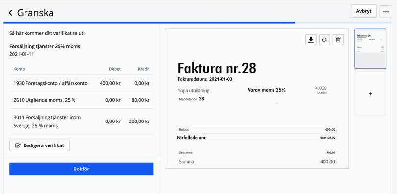 Förhandsgranska verifikat