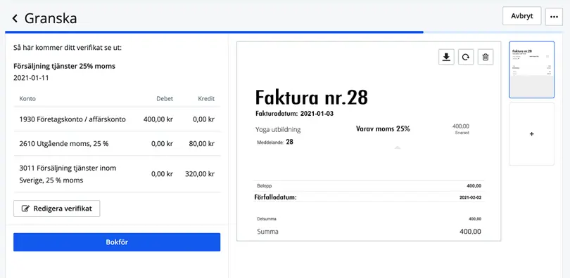 Förhandsgranska verifikat