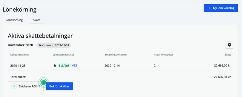 Aktiva skattebetalningar