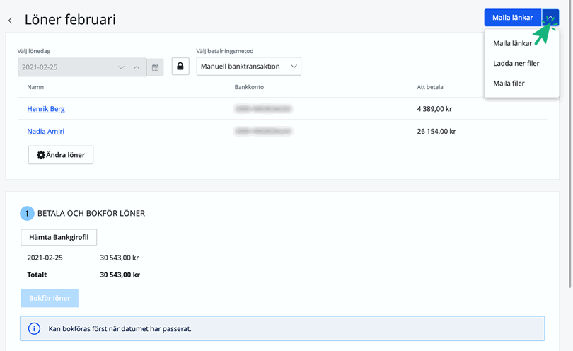 Klicka på Maila länkar