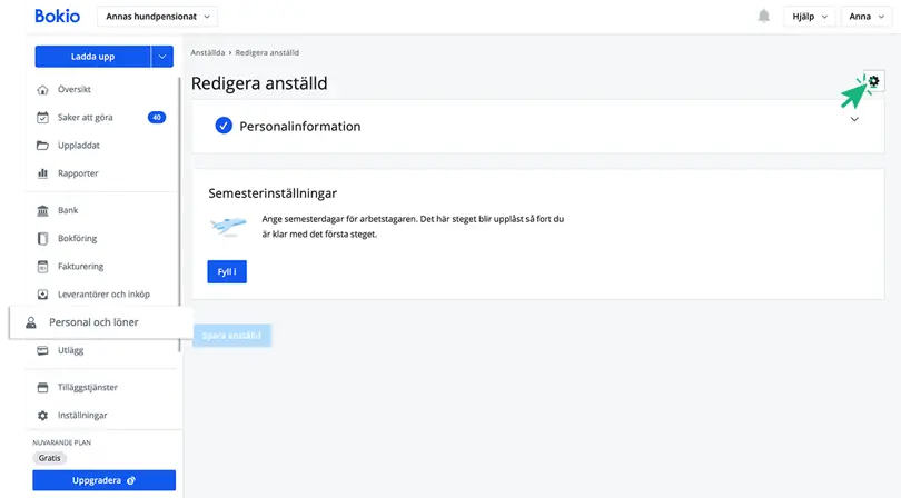 Klicka på kugghjulssymbolen
