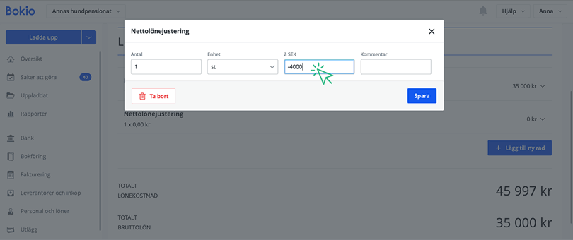 Lägg till nettolönejustering som lönerad