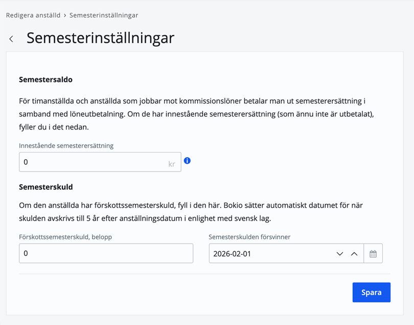 Semestersaldo för timanställd