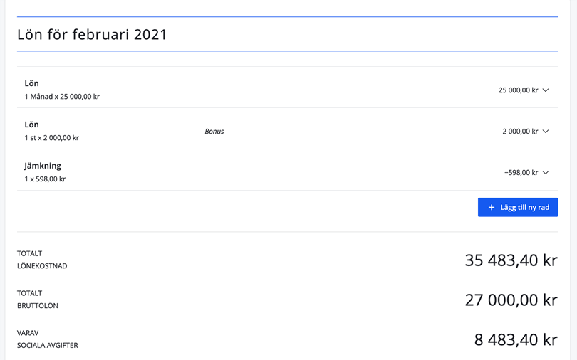 Lön med bonus och jämkning