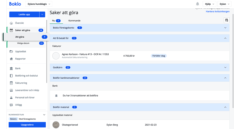 Sidan Att göra