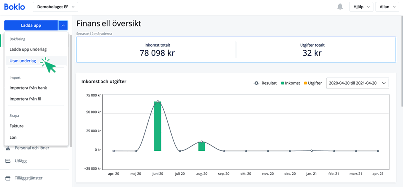Bokför utan underlag