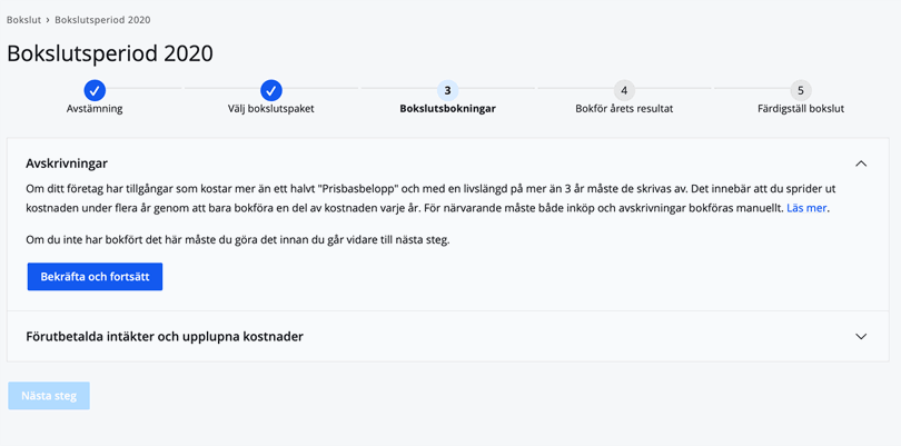 Avskrivningar bokslut