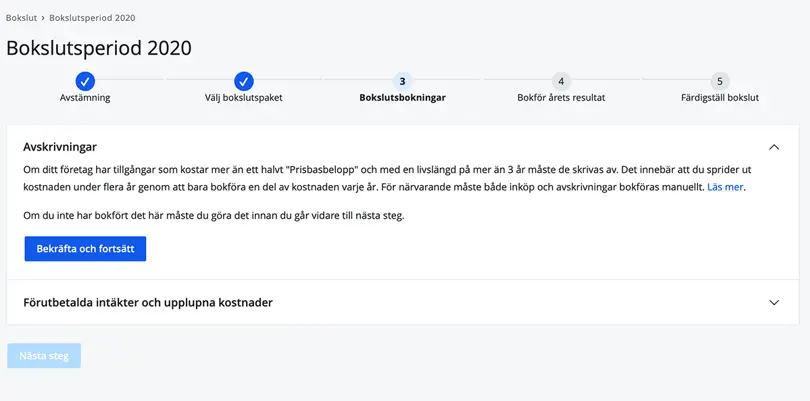 Avskrivningar bokslut