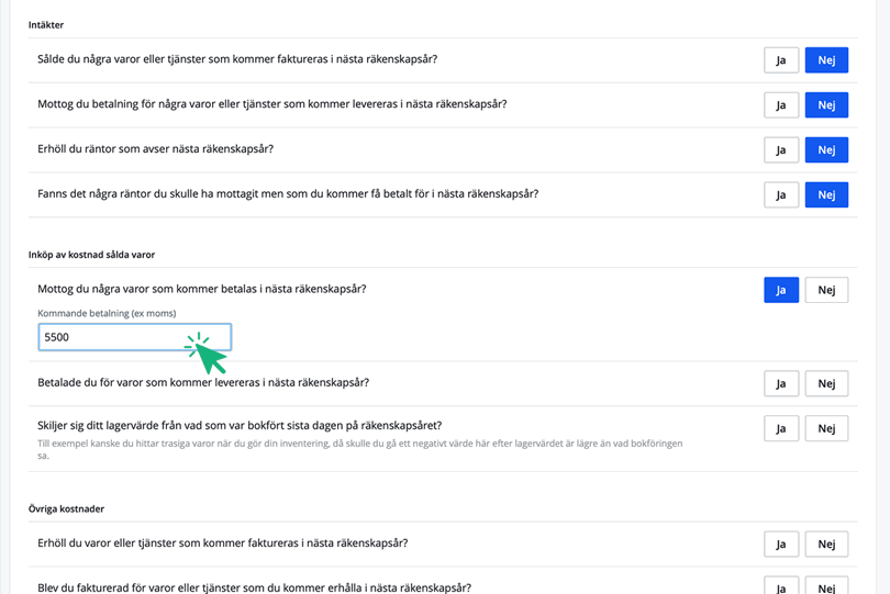 Periodisera en kostnad