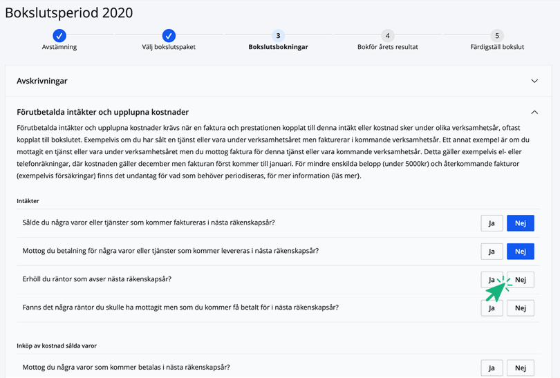 Periodiseringar bokslut