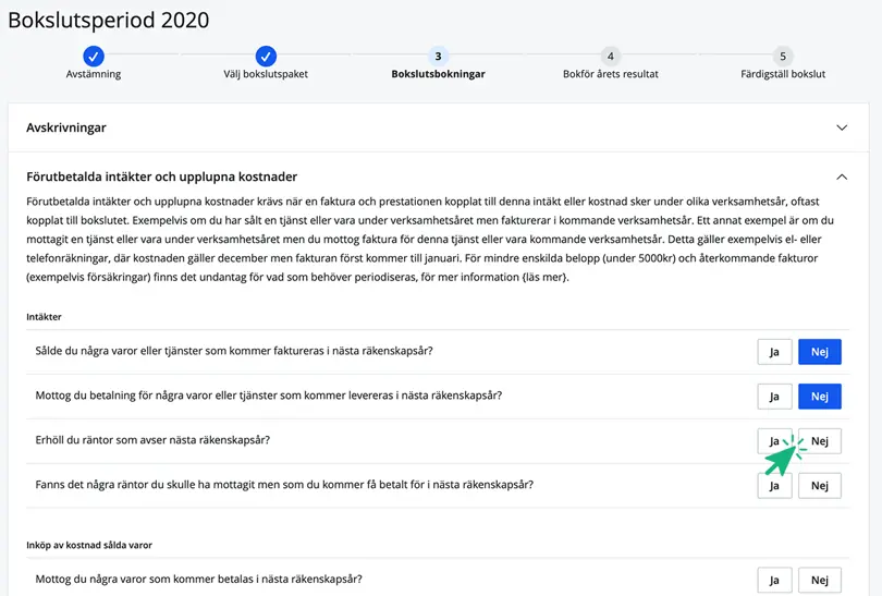 Periodiseringar bokslut