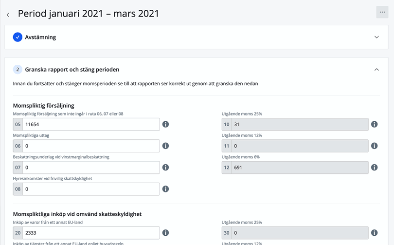 Momsrapporten i Bokio