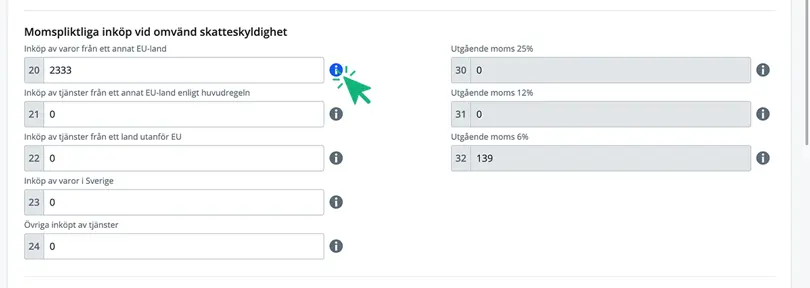 Se mappning av momsruta