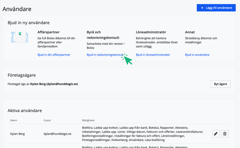 Bjud in din redovisningskonsult till Bokio och Bokio Byrå