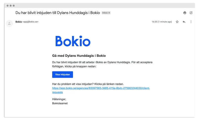 Inbjudan att gå med i företag