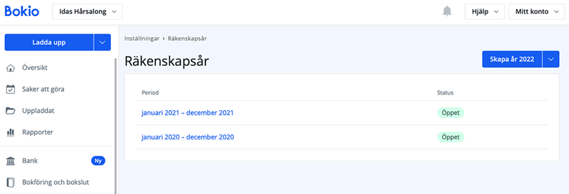 Ändra räkenskapsår som det ej finns något bokfört på