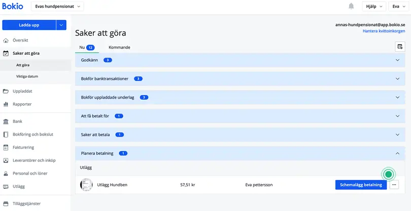 Att göra- Nu, Planera betalning