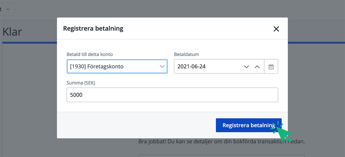 Registrera betalning