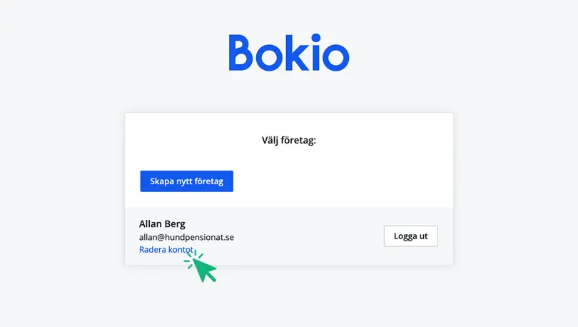 Klicka på Radera kontot