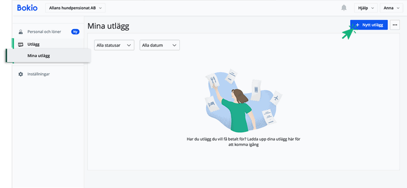 Ladda upp nytt utlägg