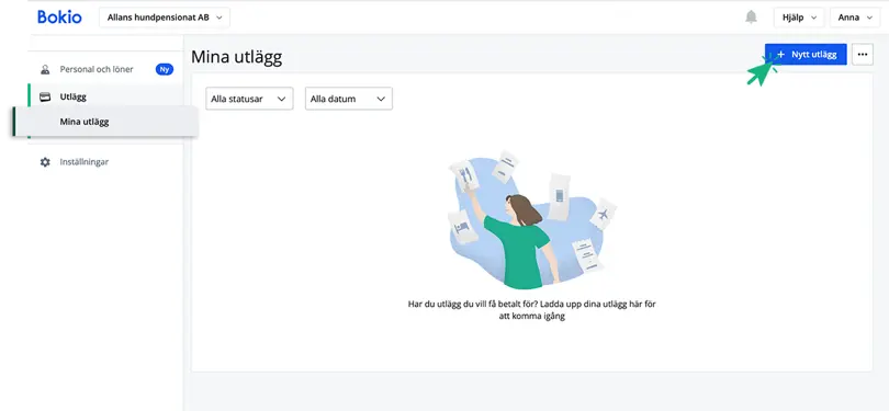 Ladda upp nytt utlägg