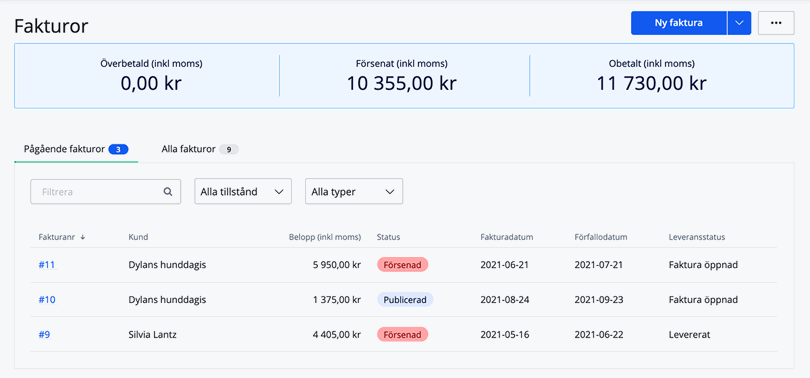 Leveransstatus
