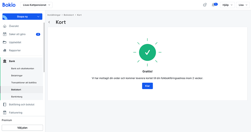 Nu är ditt kort beställt!
