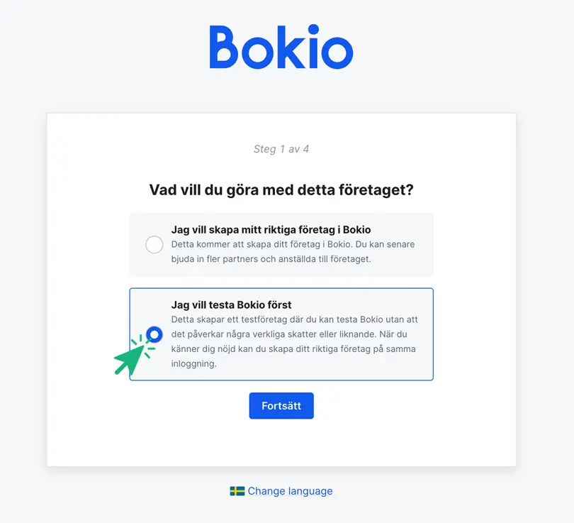 skapa testföretag