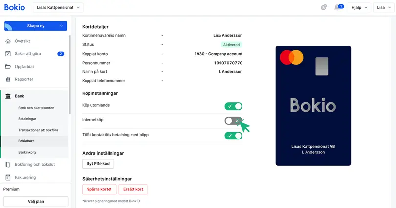 Välj inställningar för ditt kort