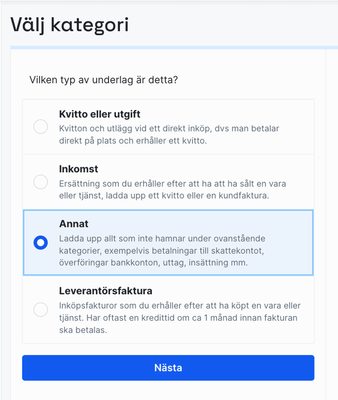 Välj kategori annat