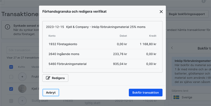Förhandsgranska verifikat