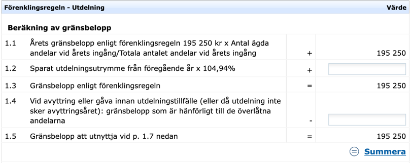 Bild som visar beräkning av gränsbelopp