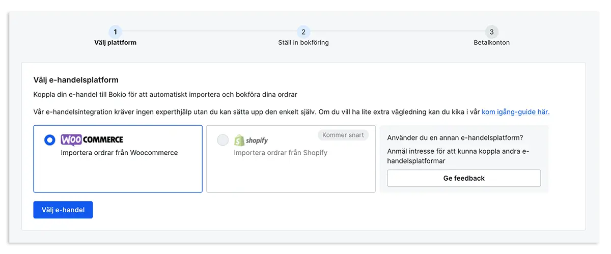 Koppla till e-handelsplattformen WooCommerce