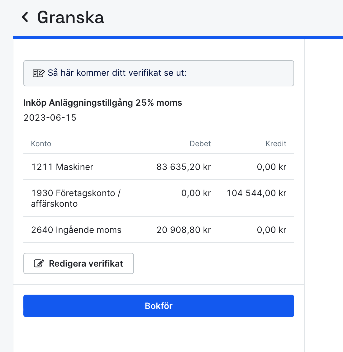 Granska verifikatet av tillgången