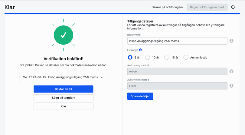 Registrera tillgång