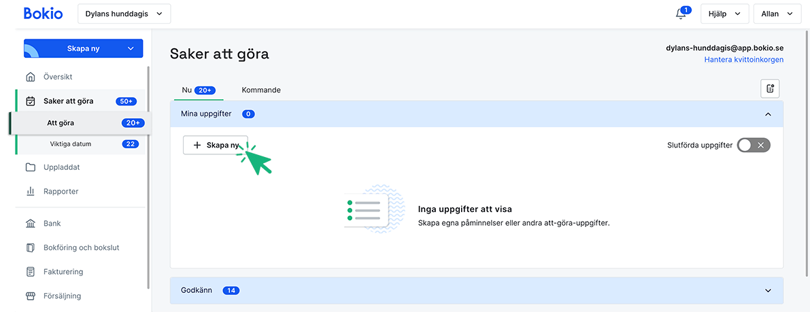 Klicka på knappen Skapa ny