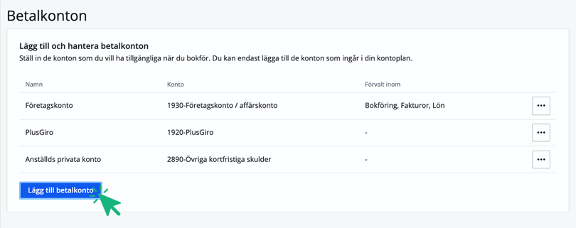 Lägg till ett betalkonto