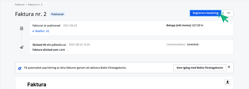 Registrera betalning