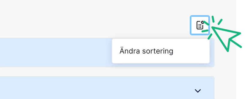 Klicka på ändra sorteringsknappen